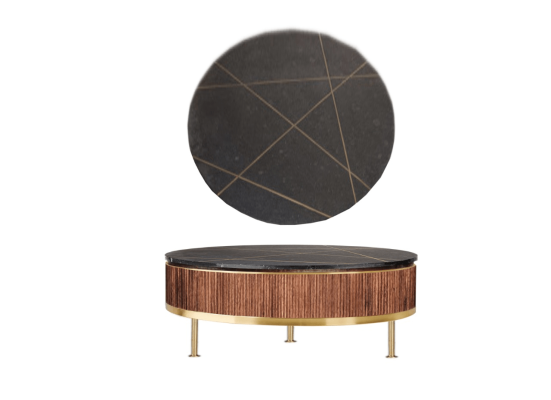 Elite Coffee Table Marble Top Only 95x95x2 cms -EMCT095MRB