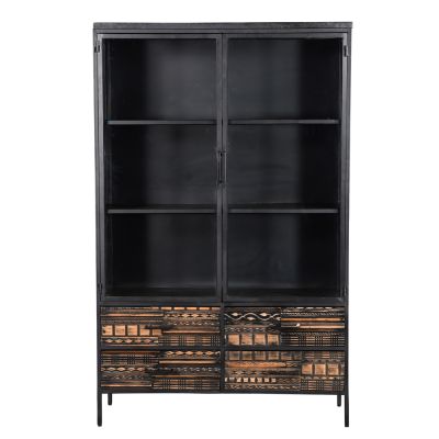 Malibu Cabinet  With  2 Door 4 Drawer 120x40x190 cms -MMCB001BLC