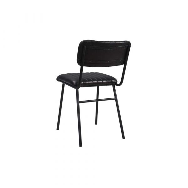 2 Pc Mugello Leather Chair Black 44x55x80 cms -DLCM011BLC