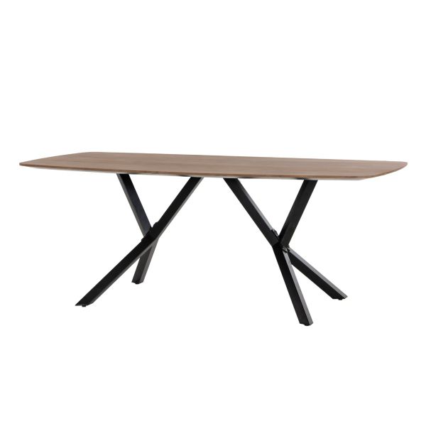 Teak Veneer Curved Rectangular Table Top Only 220x110x3 cms - TVRDT220NAT