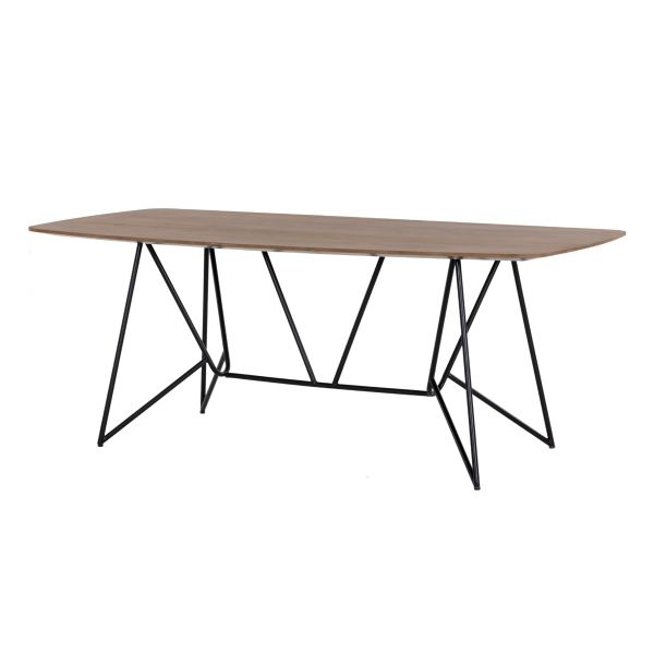 Teak Veneer Curved Rectangular Table Top Only 220x110x3 cms - TVRDT220NAT