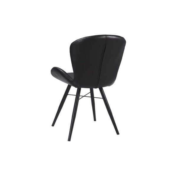 2 Pc Zandvoort Leather Chair Black 52x61x86 cms -DLCZ017BLC