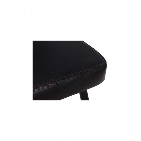 2 Pc InterLagos Leather Chair Black 42x54x76 cms - DLCI019BLC