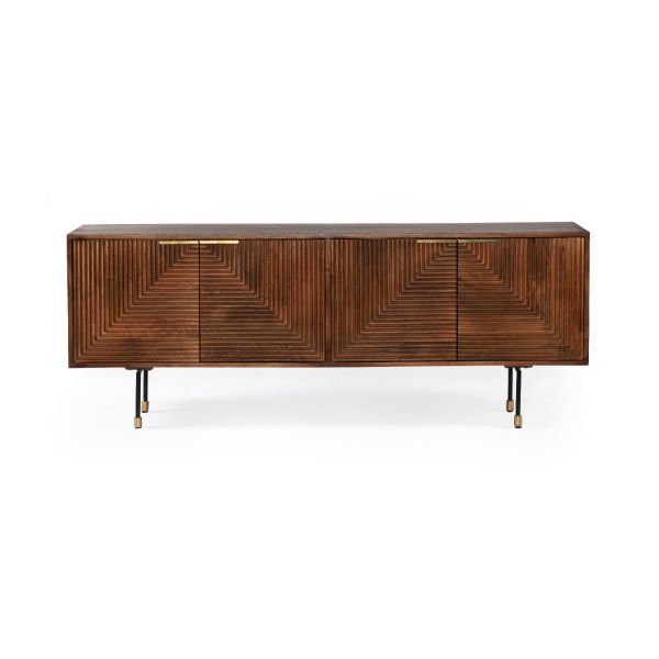 Fluted 4 door Sideboard 204x40x79cm -FMSB002BRW