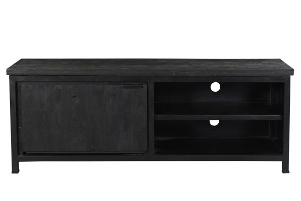 Cod 1 Door Black Tv Unit 140x40x52 cms -CMTV002BLC