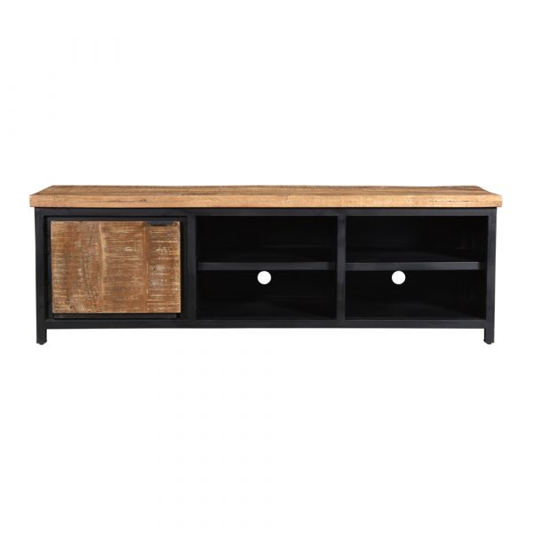 Cod 1 Door Tv Unit With Metal Shelves 160x40x50 cms -CMTV004NAT