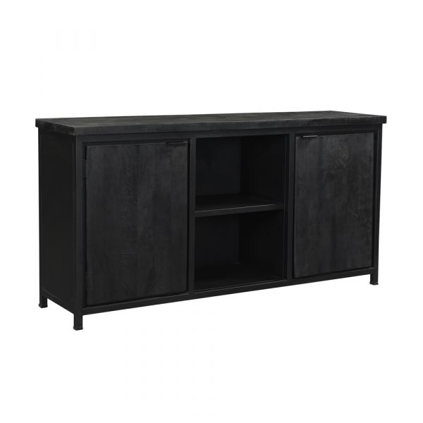 Cod 2 Door Black Sideboard 180x40x85 cms -CMSB001BLC