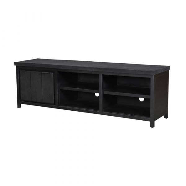 Cod 1 Door Black Tv Unit 160x40x52 cms -CMTV005BLC