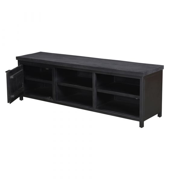 Cod 1 Door Black Tv Unit 160x40x52 cms -CMTV005BLC