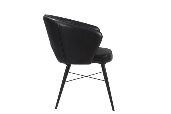 Alonso Leather Chair Black 56x64x77 cms -DLCA023BLC