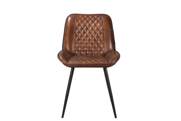2 Pc Silverstone Leather Chair Cognac 49x56x83 cms -DLCS013COG