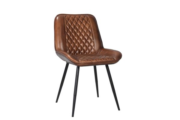 2 Pc Silverstone Leather Chair Cognac 49x56x83 cms -DLCS013COG