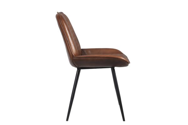 2 Pc Silverstone Leather Chair Cognac 49x56x83 cms -DLCS013COG