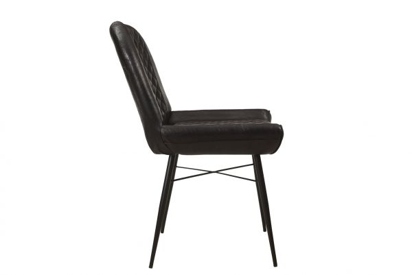 2 Pc Silverstone Leather Chair Black 49x56x83 cms -DLCS014BLC