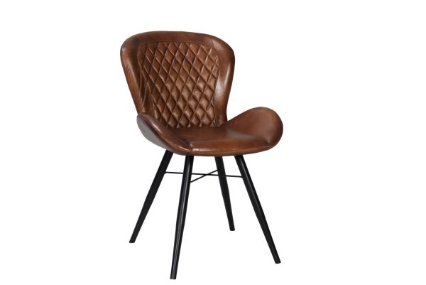 2 Pc Zandvoort Leather Chair Cognac 52x61x86 cms -DLCZ016COG