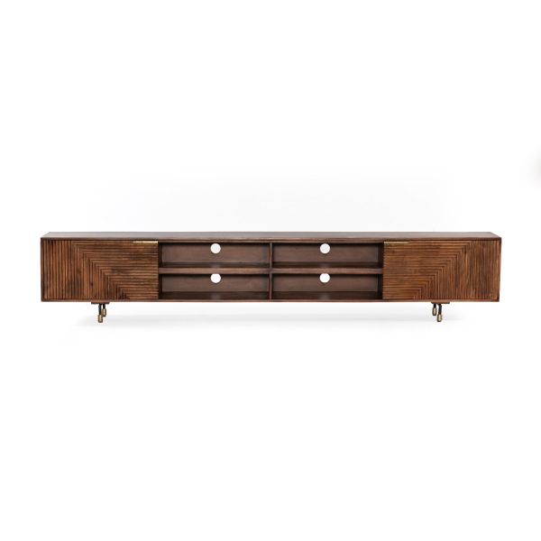 Fluted Large TV unit 270x35x50cm -FMTV001BRW