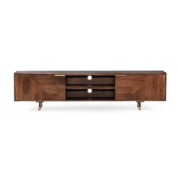 Fluted Small TV unit 214x35x50cm -FMTV002BRW