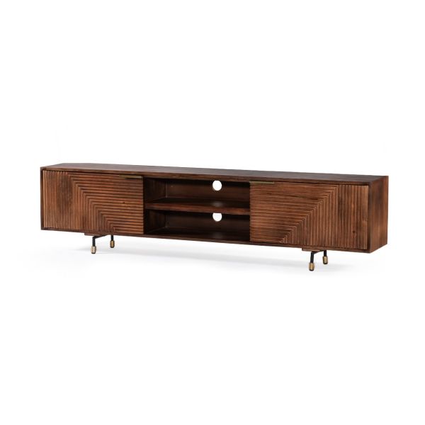 Fluted Small TV unit 214x35x50cm -FMTV002BRW