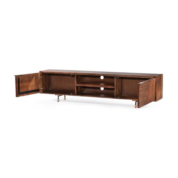 Fluted Small TV unit 214x35x50cm -FMTV002BRW