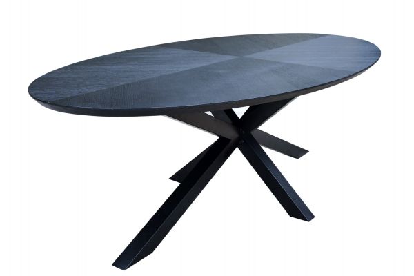 Fort Oval Herring Joint Dining Table Top Only 220x100x4 cms -FOHDT220BLK