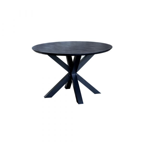 Fort Round Dining Table Top Only Herring Bone 120x120x4 cms  -FORT120BLK