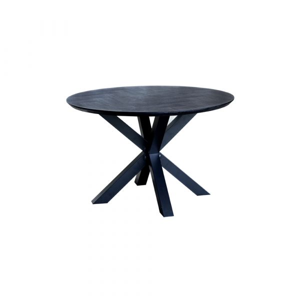 Fort Round Dining Table Top Only - Long Plank 120x120x4 cms  -FRLP120BLK