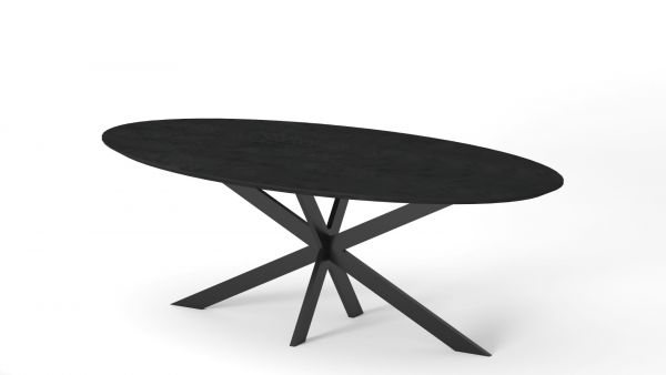 Fort Oval Long Plank Dining Table Top Only 240x120x4 cms-FOLDT240BLK