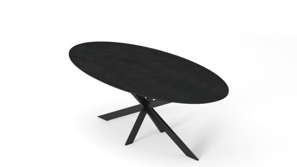 Fort Oval Long Plank Dining Table Top Only 240x120x4 cms-FOLDT240BLK