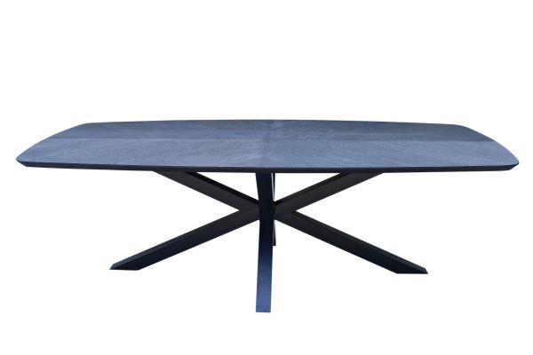 Fort Curved Rectangular Dining Table Top Only Herring Bone 300x120x4 cms-FRHDT300BLK