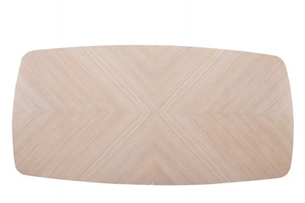 Fort Curved Rectangular Dining Table Top only Herring Bone 240x110x4 cms -FRHDT240NAT