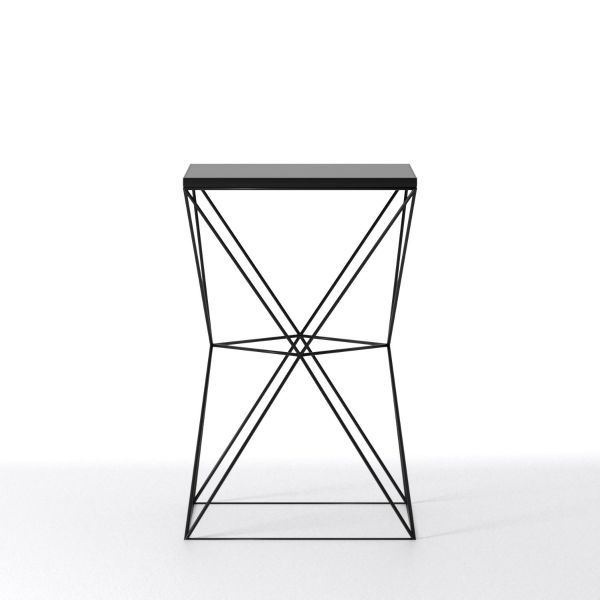 Marriot Medium Cross Side table with Metal Top 38x38x60 cms -MCCT042BLC