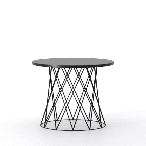 Marriot Cage Coffee Table with Metal Top 50x50x40 cms-MCCT041BLC