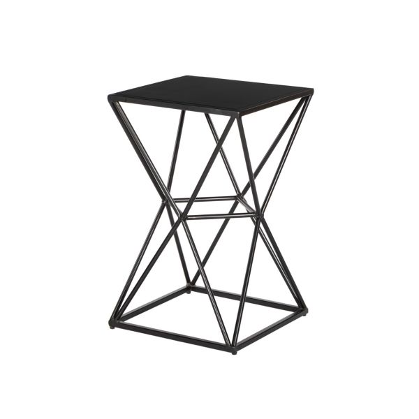 Marriot Medium Cross Side table with Metal Top 38x38x60 cms -MCCT042BLC