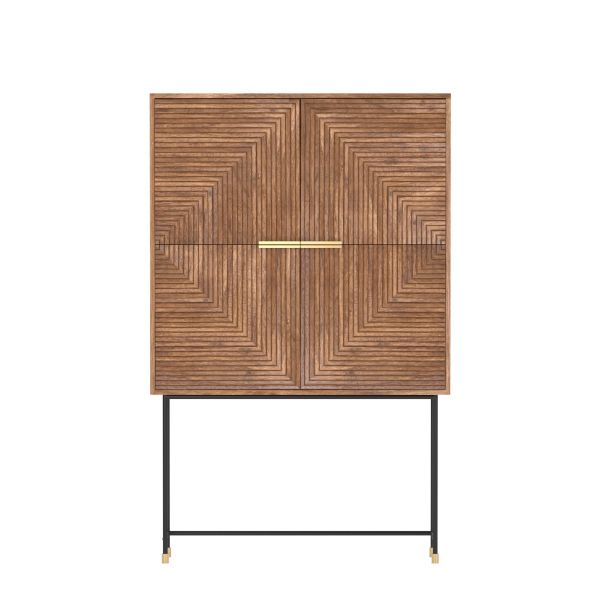 Fluted Cabinet 124x35x194 CMS - FMCB001BRW