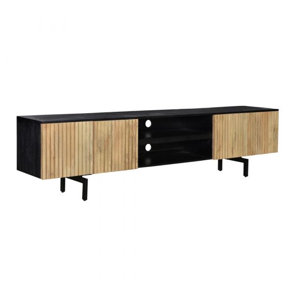 Piano 4 Door Mango Wood  Tv Unit 240x40x60 cms -PCTV002NAT