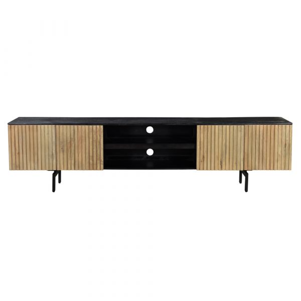 Piano 4 Door Mango Wood  Tv Unit 240x40x60 cms -PCTV002NAT