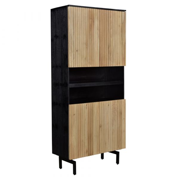 Piano 4 Door Mango Wood Cabinet 90x40x200 cms -PCAM001NAT