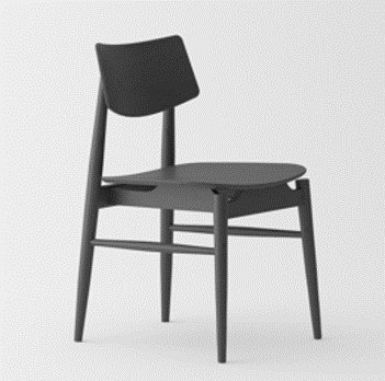 2 Pc Lagom Dining Chair without  arm rest-48x52.5x80CM-HMDC002BLC