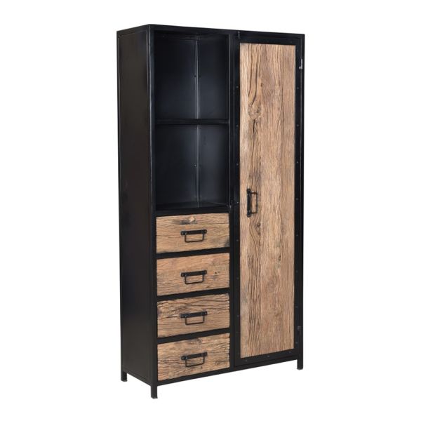 Raw Sleeper Wooden Cabinet 90x35x176 cms -CAIR001BPC