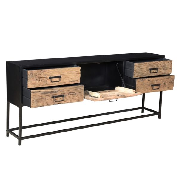 Raw Sideboard 4 Drawer 200x35x83 cms-SBIS003BPC