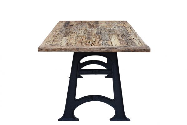 Railway Sleeper Table Top 140x70x4 cms with cast Iron Poot