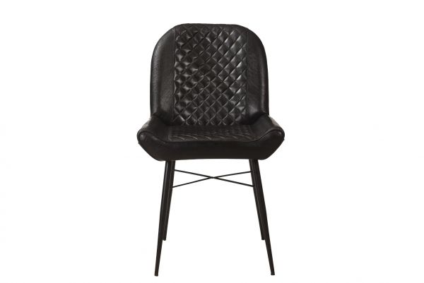 2 Pc Silverstone Leather Chair Black 49x56x83 cms -DLCS014BLC