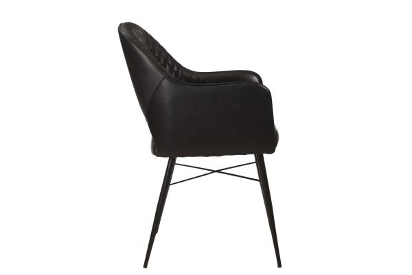 Gasly Leather Chair - Black 58x60x95 cms-DLCG027BLC