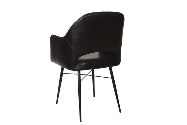 Gasly Leather Chair - Black 58x60x95 cms-DLCG027BLC