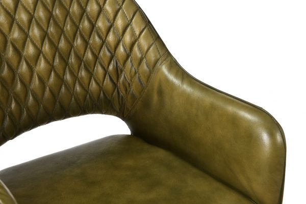 Gasly Leather Chair Olive 58x60x95 cms -DLCG028OLV