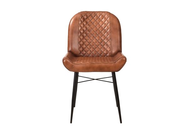 2 Pc Silverstone Leather Chair Cognac 49x56x83 cms -DLCS013COG