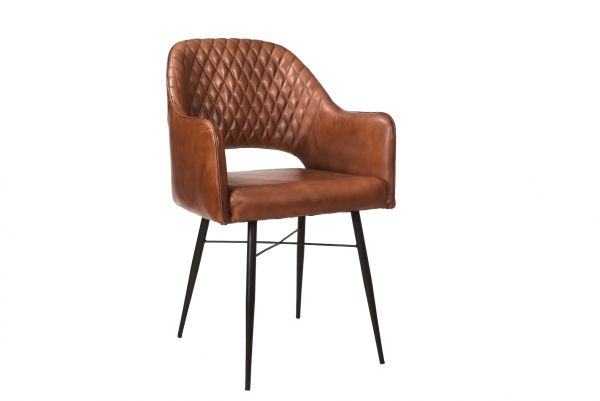 Gasly Leather Chair Cognac 58x60x95 cms -DLCG026COG