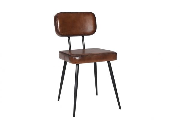 2 Pc InterLagos Leather Chair Cognac 42x54x76 cms - DLCI021COG