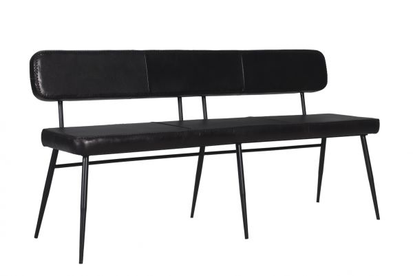 Interlagos Bench with Back Black 160x58x77 cms -BLCI002BLC